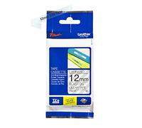 Brother TZe-131 Labelling Tape Cassette, Black on Clear, 12mm (W) x 8M (L), Laminated, Brother Genuine Supplies