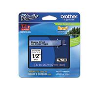 Brother TZe-131 Original P-Touch Label Tape - 1/2 x 26.2 ft (12mm x 8m) Black on Clear