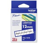P-Touch Brother Black On Clear Label Tape 12mm x 4m - TZE131S