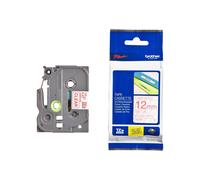 Original Brother P-Touch TZE132 12mm Gloss Tape - Red on Clear