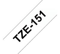 Original Brother P-Touch TZE151 24mm Gloss Tape - Black on Clear