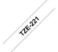 Original Brother P-Touch TZE221 9mm Gloss Tape - Black on White