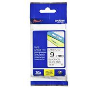 Brother TZe-221 Labelling Tape Cassette, 9 mm (W) x 8 m (L), Laminated, Brother Genuine Supplies - Black on White