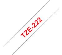 Original Brother P-Touch TZE222 9mm Gloss Tape - Red on White