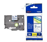 Brother TZe-223 Labelling Tape Cassette, 9 mm (W) x 8 m (L), Laminated, Brother Genuine Supplies - Blue on White
