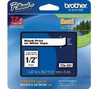 Brother TZe-231 P Touch Label Tape - 12mm Black on White Laminated Tape TZ-231