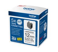 Brother TZE-231M5 Label Making Tape - Black on White 12mm x 8m 5-Pack