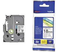 Brother TZe-241 Labelling Tape Cassette, 18 mm (W) x 8 m (L), Laminated, Brother Genuine Supplies - Black on White
