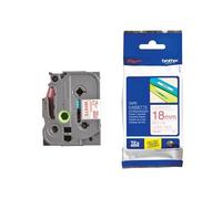 Original Brother P-Touch TZE242 18mm Gloss Tape - Red on White