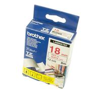 Brother P-Touch TZe242 Tape Cassette Laminated 18mm x 8m Red on White Tape -G1
