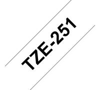 Brother TZE-251 Label Making Tape - 24mm Black on White Laminated 8m