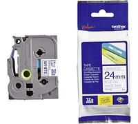 Brother TZe-253 Labelling Tape Cassette, 24 mm (W) x 8M (L), Laminated, Brother Genuine Supplies - Blue on White