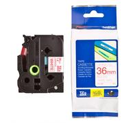 Brother TZe-262 Labelling Tape Cassette, Red on White, 36 mm (W) x 8M (L), Laminated, Brother Genuine Supplies