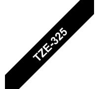 Original Brother P-Touch TZE325 9mm Gloss Tape - White on Black