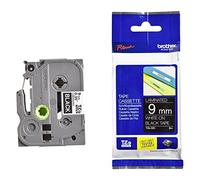 Brother TZe-325 Labelling Tape Cassette, 9 mm (W) x 8 m (L), Laminated, Brother Genuine Supplies - White on Black
