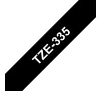 Original Brother P-Touch TZE335 12mm Gloss Tape - White on Black
