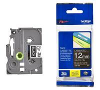 Brother TZe-335 Original P-Touch Label Tape (12mm x 8m) White On Black