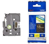 Brother TZe-344 Original P-Touch Label Tape (18mm x 8m) Gold On Black