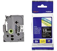Brother TZe-345 Labelling Tape Cassette, 18 mm (W) x 8 m (L), Laminated, Brother Genuine Supplies - White on Black