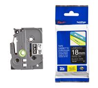 Brother TZe-345 White on Black 18mm Laminated P-Touch Labelling Tape