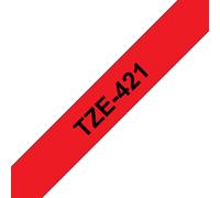 Brother TZE-421 DirectLabel black on red Laminat 9mm x 8m for Brother