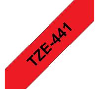 Brother TZE-441 Label Making Tape - 18mm Black on Red Laminated 8m