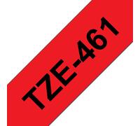 Brother P-touch TZ-461 36mm x 8m Black On Red Laminated TZE461