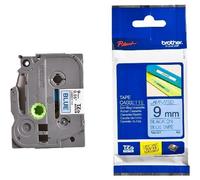 Original Brother P-Touch TZE521 9mm Gloss Tape - Black on Blue