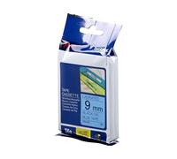 Brother TZe-521 Labelling Tape Cassette, 9 mm (W) x 8 m (L), Laminated, Brother Genuine Supplies - Black on Blue