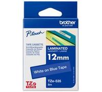 BROTHER TZE-535 TAPE, WHITE ON BLUE, 12MM