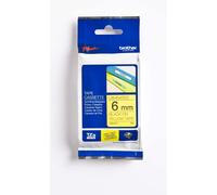 Brother TZe-611 Labelling Tape Cassette, 6 mm (W) x 8 m (L), Laminated, Brother Genuine Supplies - Black on Yellow