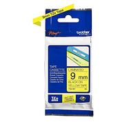 Brother TZe-621 Labelling Tape Cassette, 9 mm (W) x 8 m (L), Laminated, Brother Genuine Supplies - Black on Yellow