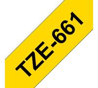Brother TZE-661. Tape type: TZ Product colour: Yellow. Tape width: 3.6 cm Tape length: 8 m Width: 40 mm. Tape size: 3.6 cm