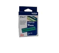 Brother TZe-721 Labelling Tape Cassette, 9 mm (W) x 8 m (L), Laminated, Brother Genuine Supplies - Black on Green