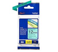 Brother TZe-731 Labelling Tape Cassette, Black on Green, 12mm (W) x 8M (L), Laminated, Brother Genuine Supplies