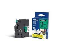 Brother Tze-741 - Standard Adhesive - Black On Green - Roll (1.8 Cm X 8 M) 1 Cas