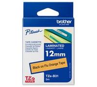 BROTHER TZE-B31 12MM BLACK ON FLUORESCENT ORANGE