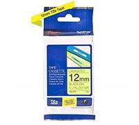 Brother TZe-C31 Labelling Tape Cassette, Black on Fluorescent Yellow, 12 mm (W) x 5 m (L), Laminated, Brother Genuine Supplies