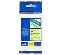 Brother TZe-C51 Labelling Tape Cassette, Black on Fluorescent Yellow, 24 mm (W) x 5 m (L), Laminated, Brother Genuine Supplies