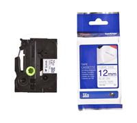 Brother TZe-FA3 Blue on White 12mm Iron on Fabric P-Touch Labelling Tape