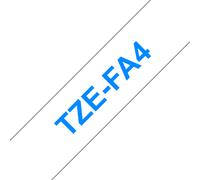 Brother TZE-FA4 label-making tape Blue on white