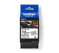 Brother TZe-FX231 Labelling Tape Cassette, Black on White, 12mm (W) x 8M (L), Flexible ID, Brother Genuine Supplies