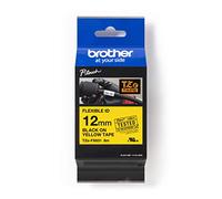 Brother TZe-FX631 Labelling Tape Cassette, Black on Yellow, 12mm (W) x 8M (L), Flexible ID, Brother Genuine Supplies
