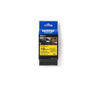 Brother TZe-FX641 Labelling Tape Cassette, Black on Yellow, 18mm (W) x 8M (L), Flexible ID, Brother Genuine Supplies