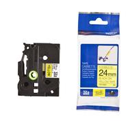 Brother TZe-FX651 Black on Yellow 24mm Flexi ID P-Touch Labelling Tape