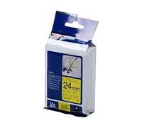 Brother TZe-FX651 Labelling Tape Cassette, Black on Yellow, 24mm (W) x 8M (L), Flexible ID, Brother Genuine Supplies