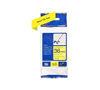 Brother TZe-FX661 Labelling Tape Cassette, Black on Yellow, 36mm (W) x 8M (L), Flexible ID, Brother Genuine Supplies