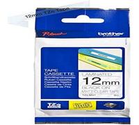 Brother TZe-M31 Labelling Tape Cassette, Laminated, Genuine Supplies, 12 mm (W) x 8 m (L) - Black on Matt Clear