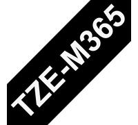 Genuine Brother TZe-M365 Matte White on Black Label Tape - 36mm Wide x 8m Long