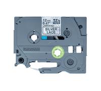 Brother TZe-MPSL31 Original P-Touch Label Tape (12mm x 4m) Black On Silver